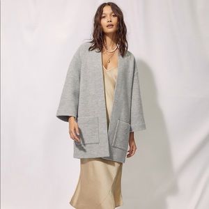 Aritzia Wilfred Grey Wool Brullon Cardigan Sweater